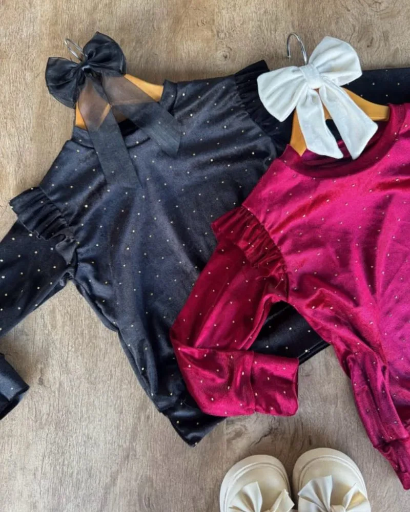 Blusa Veludo Cristal com Ponto de Luz